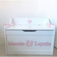 White Personalised Toy Box ( 2 names)